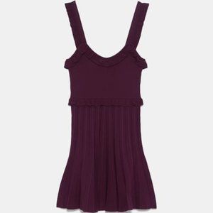 ZARA  PLEATED RUFFLED DRESS - S - WITH TAGS